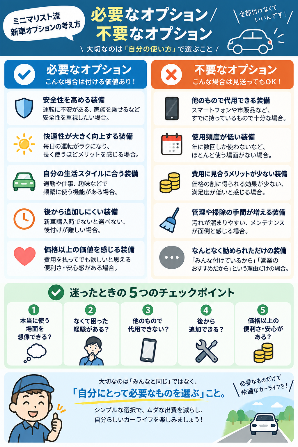 「必要なオプション／不要なオプション」の考え方