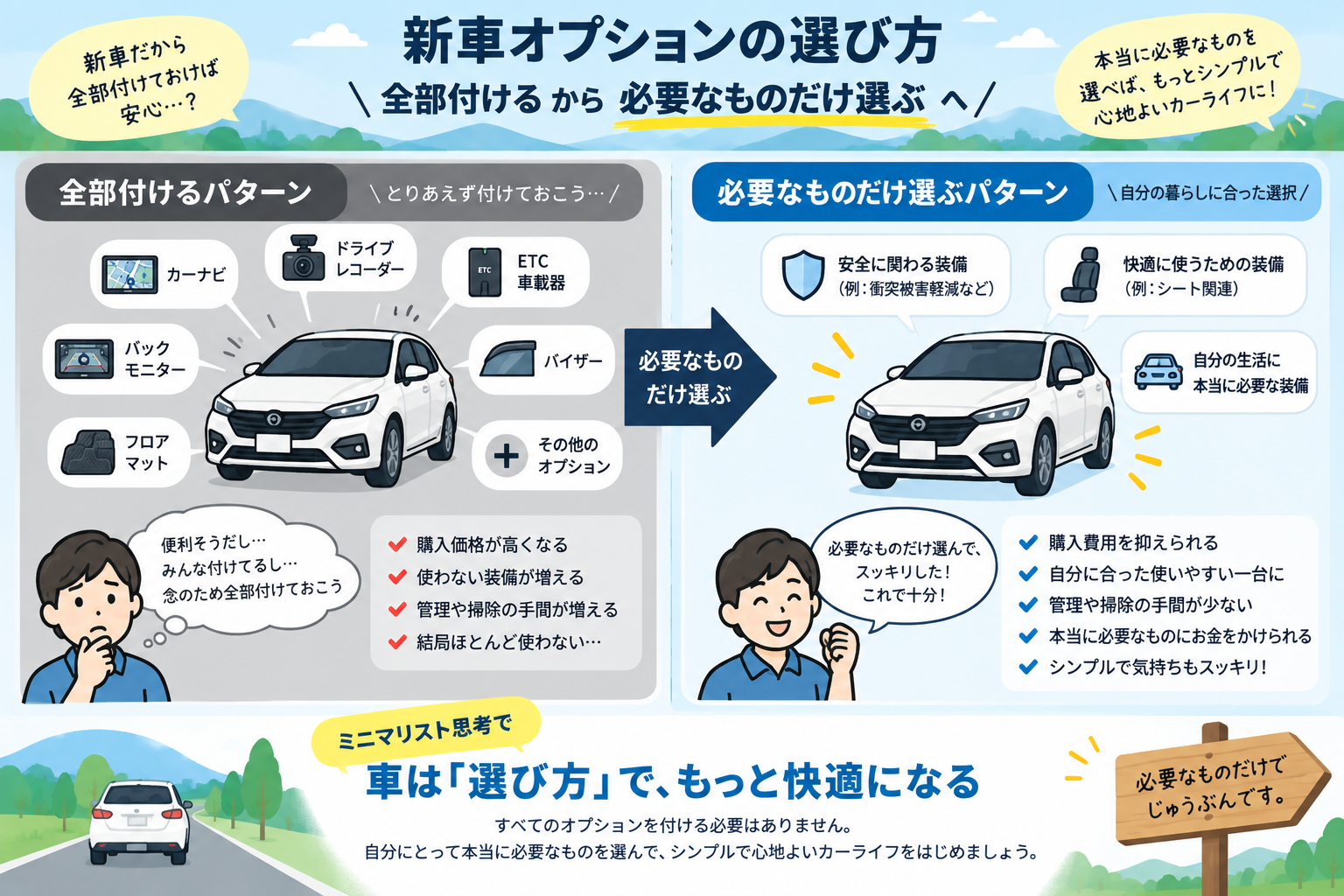 全部付けるから必要なものだけ選ぶへ