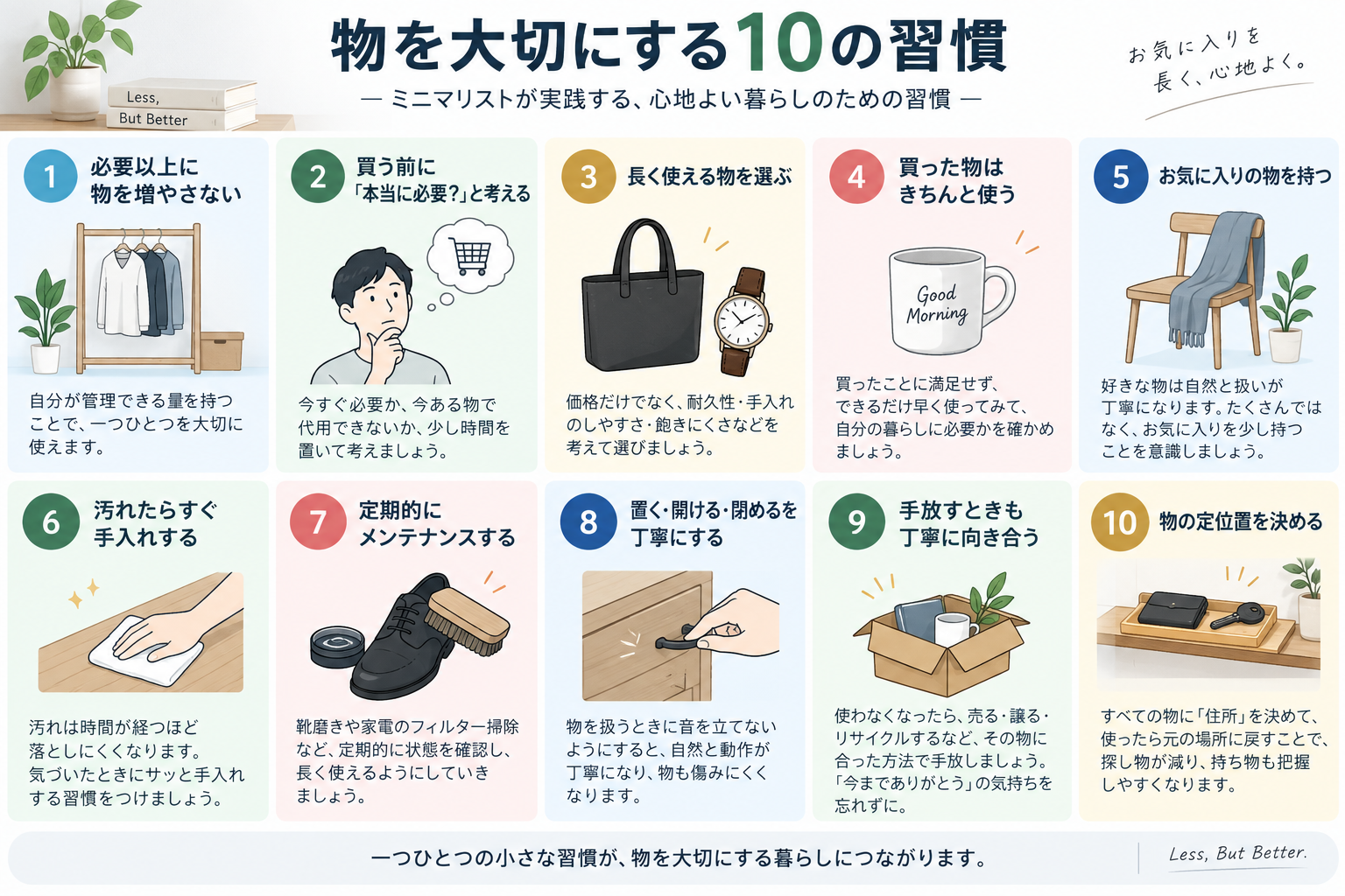 物を大切にする10の習慣